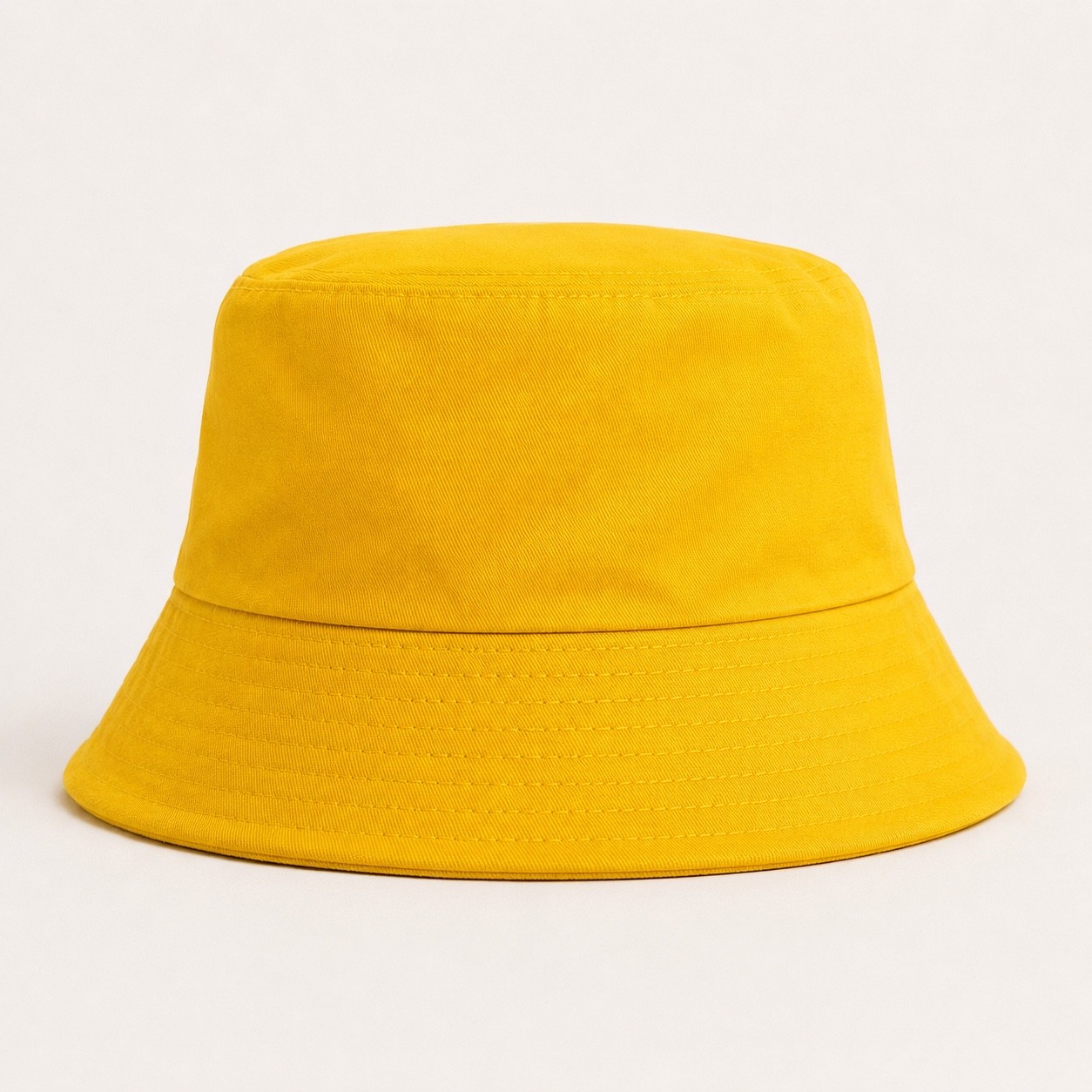 Dirty Leeds® Smiley Red Bull Emblem Yellow Bucket Hat – back view.