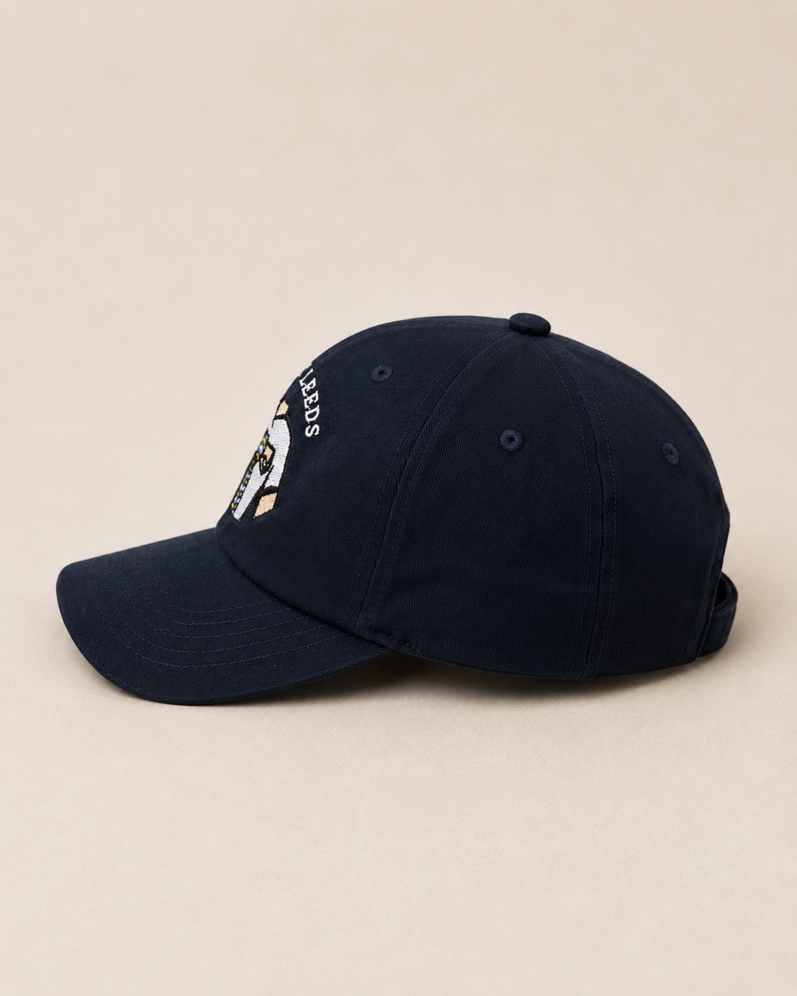 Dirty Leeds® Original Logo Navy Junior Baseball Cap – side view.