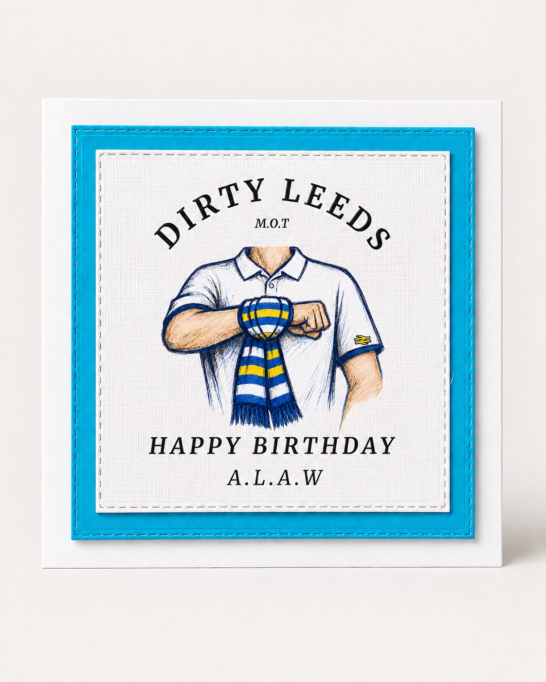 Dirty Leeds® Salute Logo Happy Birthday Card – product image.