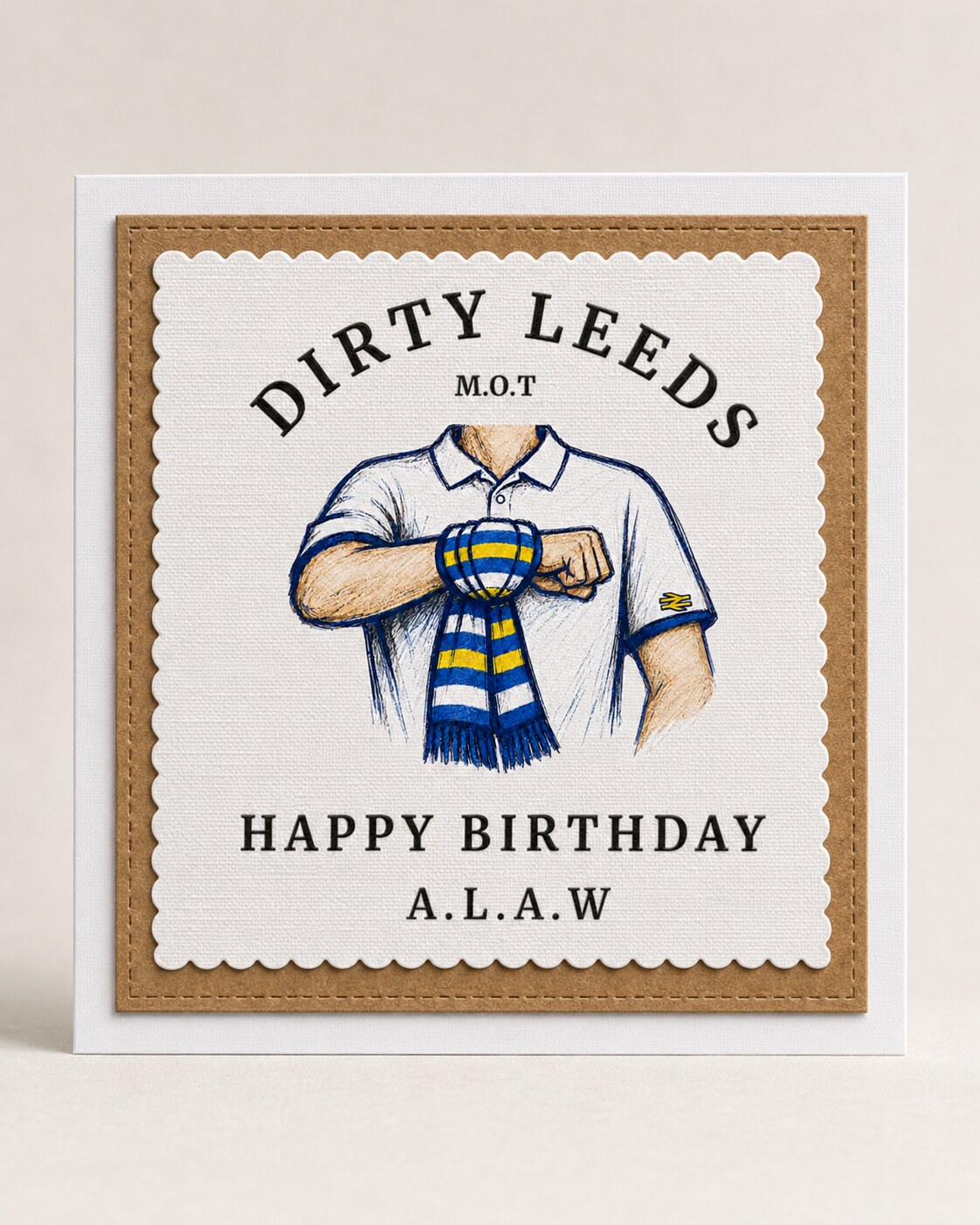 Dirty Leeds® Salute Logo Happy Birthday Card – product image.