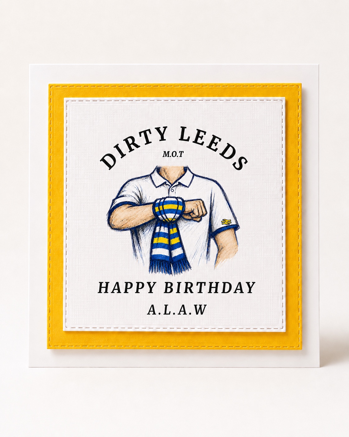 Dirty Leeds® Salute Logo Happy Birthday Card – product image.