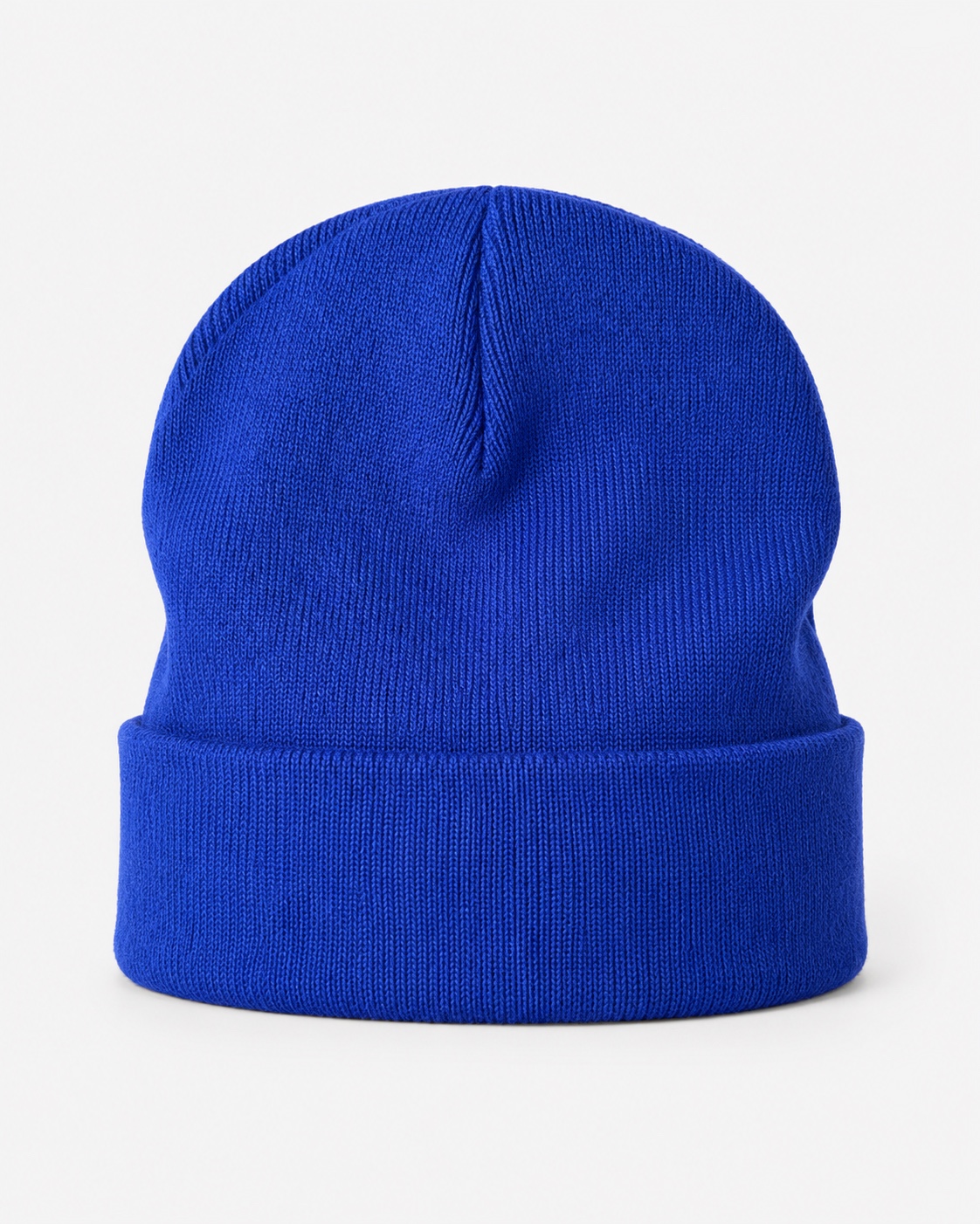 Dirty Leeds® Smiley Red Bull Emblem Blue Beanie Hat – back view.