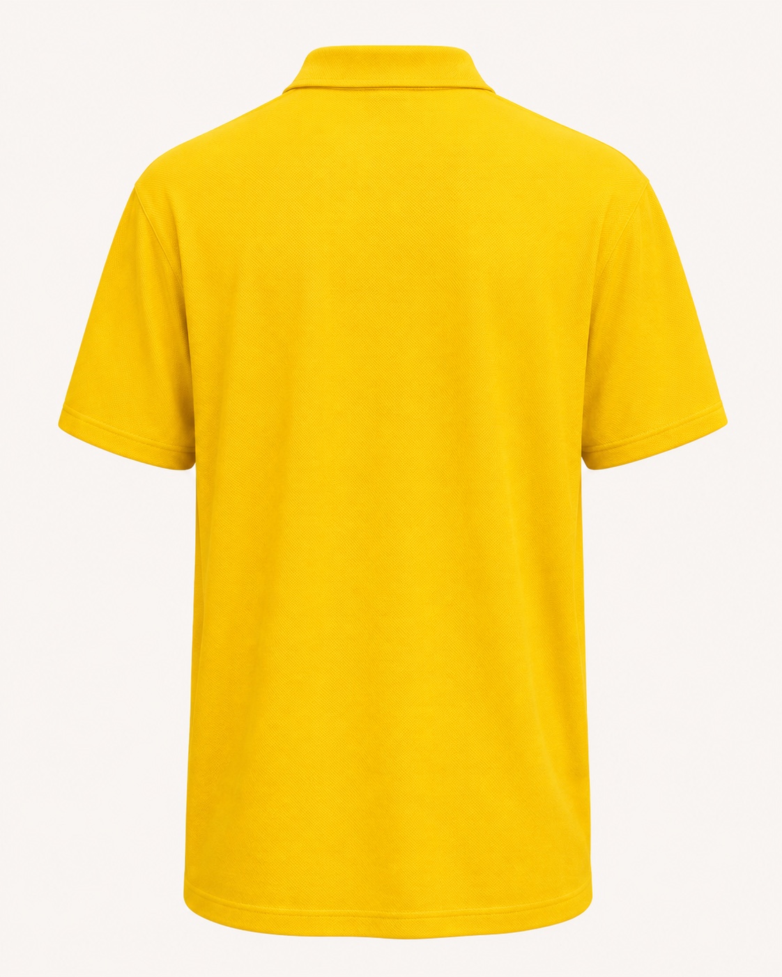 Dirty Leeds® Smiley Motif Yellow Polo Shirt – back view.