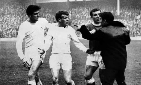 Historic Leeds United Revie-era crowd and matchday scene.