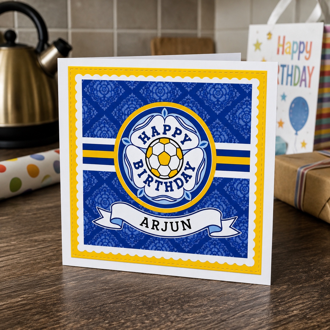 Dirty Leeds® Personalised Leeds-Inspired Birthday Card – product image.