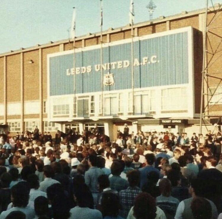Vintage Leeds United stadium crowd